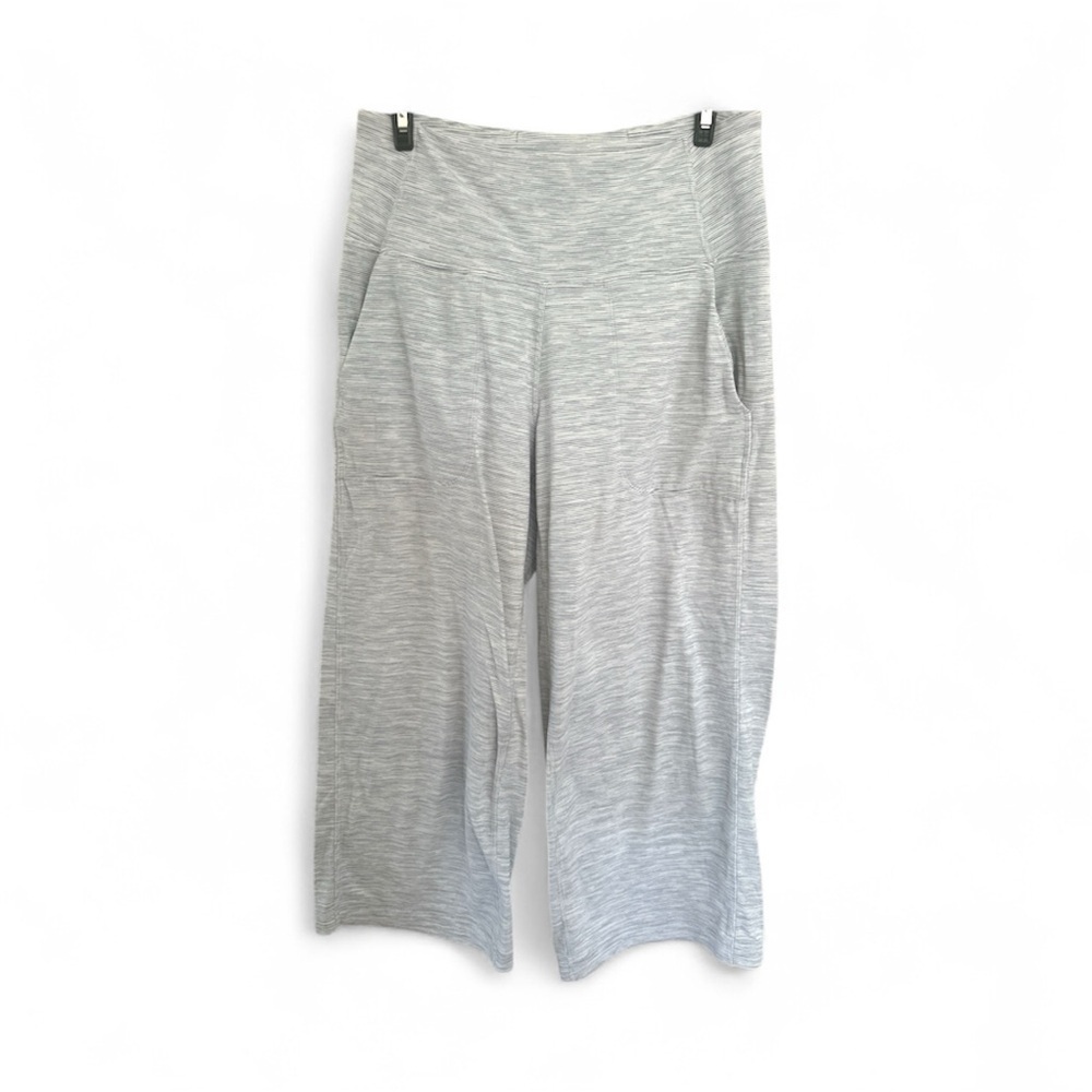 Lululemon Women's Align Higher Rise White Stripe Print Size 8 Wide Leg